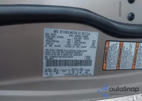 2002 Ford Explorer Xlt из США, поврежденный, VIN 1FMZU73E22ZA73859